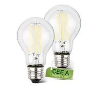 BRILONER - Juego de 2 bombillas LED filamento E27 A60, CEE A, 5W 1055 lm, luz blanca cálida, bombilla LED iluminación interior, equivalente incandescente doméstico, 60x106 mm