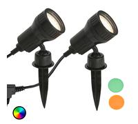 Briloner juego de 2 - Lámpara LED con pica Terra con filtros de color