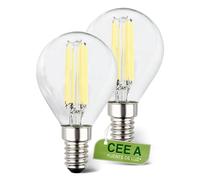 BRILONER - Juego de 2 lámparas LED filamento E14 gota, CEE A, 4W 840 lm, luz blanca cálida, bombilla LED iluminación interior, bombillas uso doméstico