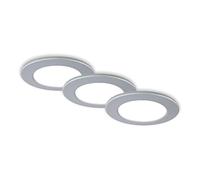 BRILONER - Juego de 3 focos empotrables de LED en el techo, focos empotrables de LED en el baño, focos empotrables en el baño IP44, cromo mate, 92x45 (DxH)