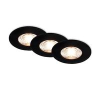 BRILONER - Juego de 3 Focos Empotrables LED 230V, Focos LED Baño IP44, Focos de Techo, Focos LED, Focos de Techo Planos, Negro