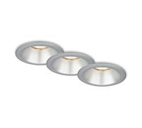 Briloner - Juego de 3 focos empotrados, portalámparas empotrado GU10, focos empotrados, cromo mate, 95x61 mm