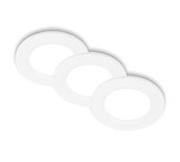 BRILONER - Juego de 3 focos LED 230V empotrables planos, luz blanca neutra, 3W 330lm c/u, LED spot, foco de techo, focos LED 230V, 68mm, 90x28mm (DxH), blanco