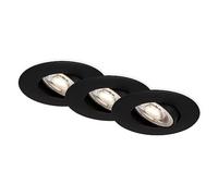 BRILONER - Juego de 3 focos LED empotrables 230V, focos LED baño IP65, focos de techo regulables sin escalonamiento, focos LED, focos de techo, lámpara de baño, negro, 90x42 mm (DxH)