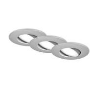 BRILONER - Juego de 3 focos LED empotrables 230V, focos LED para baño IP65, focos de techo con regulación continua, focos LED, focos de techo, lámpara de baño, cromo mate, 90x45 mm (PxH)