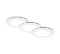 Luminaria empotrable LED Di-Ka Fungo, juego de 3 unidades, color blanco, diámetro de 9,2 cm, 4,8W, regulable