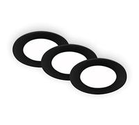 BRILONER - Juego de 3 focos LED empotrables en el techo, focos empotrables en el baño, focos empotrables en el baño IP65, negro, 86x30 mm (DxH)