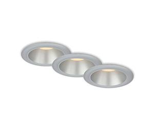 BRILONER - Juego de 3 lámparas de baño empotradas, LED empotradas, protección contra salpicaduras de agua IP44, luz blanca cálida, foco de baño empotrado, cromo plata mate, 95x54 mm.