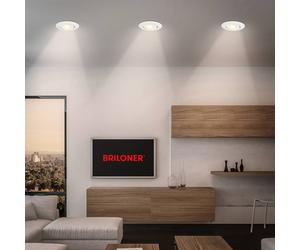 Briloner Klira lámpara empotrable LED, blanca, orientable, atenuable, 3 unidades EC:EPREL:1930506