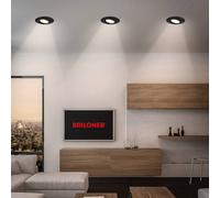 Briloner Klira lámpara empotrable LED, negra, orientable, atenuable, 3 unidades EC:EPREL:1930506