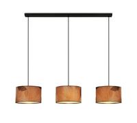 Briloner Lámpara colgante con decoración de hojas, 3x casquillo E27, máx. 10 W, boho, estética, lámpara colgante, lámpara colgante mesa de comedor,110x25x120cm (LxAxA), color café