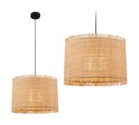 BRILONER - Lámpara colgante con pantalla de paja, casquillo E27, máx. 10 W, boho, estética, lámpara colgante, lámpara colgante mesa de comedor, 40 x 128 cm (LxAxA), color natural