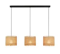 Briloner Lámpara colgante con pantalla de paja, casquillo E27, máx. 10 W, boho, estética, lámpara colgante, lámpara colgante mesa de comedor, 110 x 25 x 120 cm (LxAxA), color natural
