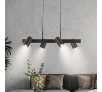 Briloner Lámpara colgante Duta, longitud 120 cm, negro mate, metal, 4 luces.