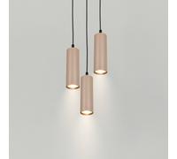Briloner Lámpara colgante Ida, beige, 3 luces, Ø 20 cm, GU10