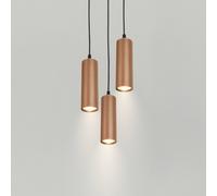 Briloner Lámpara colgante Ida, marrón, 3 luces, Ø 20 cm, GU10