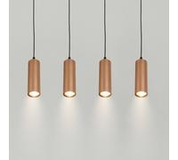 Briloner Lámpara colgante Ida, marrón, 4 luces, longitud 76 cm, GU10