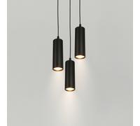 Briloner Lámpara colgante Ida, negra, 3 luces, Ø 20 cm, GU10