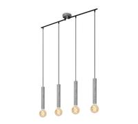 BRILONER - Lámpara colgante retro, lámpara colgante, vintage, lámpara colgante, lámpara de comedor, casquillo E27, Silver-Crafted, 850x100x1100 mm (LxWxH)