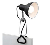 BRILONER - Lámpara con pinza, lámpara de clip, 1xE14, 8W, incluido el interruptor de cable, giratoria, metal, lampara escritorio, flexo escritorio, lampara lectura, flexo, 30,5x11x13cm, Cromo negro
