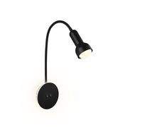 BRILONER - Lámpara de Lectura con Luz de Fondo, Lámpara de Pared Giratoria para Interiores, Lámpara LED con 2 Interruptores, Lámpara de Pared para Interiores, Negro