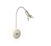 BRILONER - Lámpara de Lectura conLuz de Fondo, Aplique Giratorio Interior, Lámpara LED con 2 Interruptores, Aplique Interior, Níquel Mate
