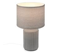 BRILONER- Lámpara de Mesa con Pantalla de Tela, Interruptor por Cable, Base de Cerámica,Lampara de Escritorio, Lampara de Lectura, Lámpara de Mesa, Lamparas de Mesita de Noche, 22x37,5 cm, Gris