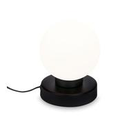 BRILONER - Lámpara de mesa, lámpara de mesa con interruptor de cable, bola luminosa, 1 bombilla E14, 25 W, lampara de mesa, lamparas de mesita de noche, lampara mesita, 12,6x15,7 cm, Negro