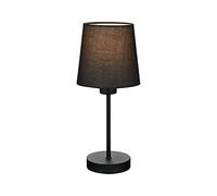 BRILONER - Lámpara de Mesa, Lámpara de Mesita de Noche, Lámpara de Escritorio, 1 x E14, Incluye Interruptor de Cable, Pantalla de Tela, Color Negro, 100 x 314 mm (Diámetro x Altura).