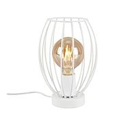 BRILONER - Lámpara de Mesa, Lámpara de Mesita de Noche, Lámpara de Escritorio, 1 x E27, Incluye Interruptor de Cable, Color Blanco, 175 x 256 mm (Diámetro x Altura).