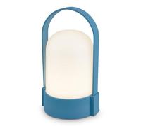 BRILONER - Lámpara de mesa LED inalámbrica IP44, táctil, regulable, batería reemplazable, lámpara de noche, lectura, LED, camping, lámpara de batería, exterior, 9x8x15,5 cm, azul
