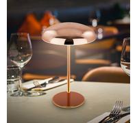 Briloner Lámpara de mesa LED recargable Brilo unplugged Caxa, color cobre