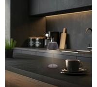 Briloner Lámpara de mesa LED recargable Brilo unplugged Riffle, 20 cm, antracita