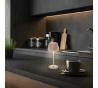 Briloner Lámpara de mesa LED recargable Brilo unplugged Riffle, 20 cm, beige
