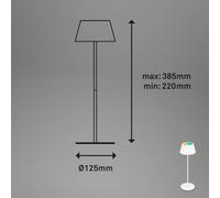 Briloner Lámpara de mesa LED recargable Kiki, blanca, IP44, 3.000 K, RGBW