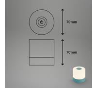 Briloner Lámpara de mesa LED recargable Smal, azul, 2.700K, atenuable