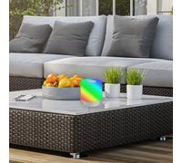 Briloner Lámpara de mesa LED recargable Smal, cromo, RGBW, plástico, 7 cm