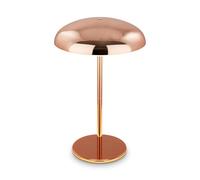 BRILONER - Lampara de mesa sin cable LED IP44 con borde luminoso, regulador táctil, batería intercambiable, lampara mesita noche sin cable, lampara mesilla, 19,5 x 30,5 cm, color cobre