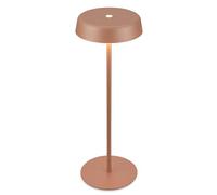 BRILONER - Lampara de mesa sin cable LED IP44 con control táctil, regulable, luz blanca cálida, lampara mesita noche sin cable, lampara mesa LED recargable, 13x36,5 cm, café