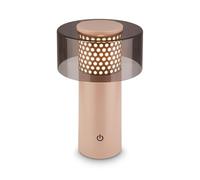 BRILONER - Lampara de mesa sin cable LED IP44 con control táctil, regulable, luz blanca cálida, lampara mesita noche sin cable, lampara mesa LED recargable, 13x20,5 cm, antracita beige