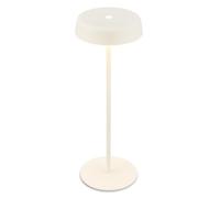 BRILONER - Lampara de mesa sin cable LED IP44 con control táctil, regulable, luz blanca cálida, lampara mesita noche sin cable, lampara mesa LED recargable, 13x36,5 cm, blanco antiguo