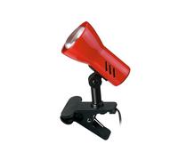 BRILONER - Lámpara de mesita de noche, lámpara de escritorio, lámpara de mesa, lámpara de lectura, abrazadera de libro, lámpara giratoria, interruptor de cable, color rojo, 10,8 cm, rojo