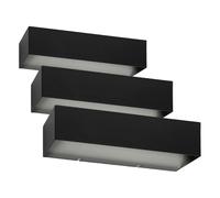 Briloner -Lámpara de pared LED, lámpara de pared LED en el interior, lámpara de pared en el exterior, luz blanca neutra, protección contra salpicaduras IP44, negro (Paquete de 3)