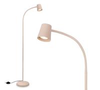 BRILONER - Lampara de Pie como Decoración de Salón y Lámpara de Lectura, 127.5x21cm, Giratoria, Interruptor, Iluminación Indirecta, LED, Luz Lectura, Luz LED, Beige