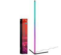 BRILONER - Lámpara de pie LED RGBIC con mando a distancia, iluminación ambiental con sensor de música, barra de luces LED regulable, luz multicolor, negro, 1,4M de altura