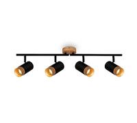BRILONER - Lámpara de techo, Lámpara de techo, Lámpara, Aplicación madera, Giratoria, Lámpara de salón, Lámpara de dormitorio, Lámpara de cocina, Madera negra