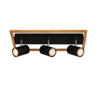 BRILONER - Lámpara de techo, Lámpara de techo, Lámpara, Estructura de madera, Giratoria, Lámpara de salón, Lámpara de dormitorio, Lámpara de cocina, Madera negra