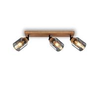 BRILONER - Lámpara de techo, Lámpara de techo, Lámpara, Vidrio ahumado, Giratoria, Lámpara de salón, Lámpara de dormitorio, Lámpara de cocina, Madera negra
