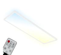 BRILONER- Lámpara de techo LED CCT, lámpara de techo LED retroiluminada, ultraplana, regulable, control remoto, 23W, 58x20x3cm, blanco cálido, blanco neutro, blanco frío, color blanco