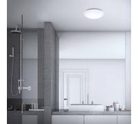 Briloner Leuchten - Lámpara de techo LED con detector de movimiento, luz de techo con sensor de luz natural (opcional ajustable), 15 W, 1500 lúmenes, diámetro 29 cm